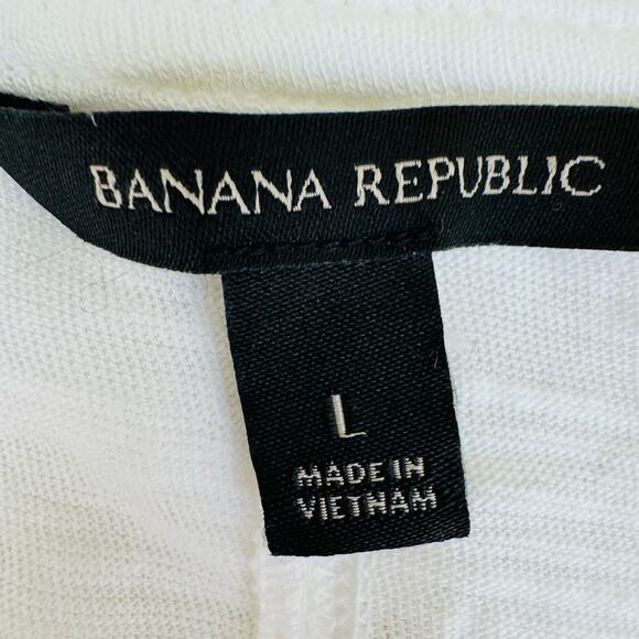 Banana Republic Womens Sun Sand Sail White Cotton Racerback Tank Top Large NEW - Picture 7 of 11